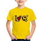 Camiseta Infantil I Love Futebol - Foca na Moda