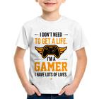 Camiseta Infantil I'm a gamer, I have lots of lives - Foca na Moda