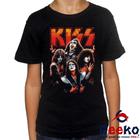 Camiseta Infantil Kiss 100% Algodão Rock Geeko