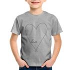 Camiseta Infantil Live Coração - Foca na Moda