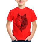 Camiseta Infantil Lobo Mandala - Foca na Moda