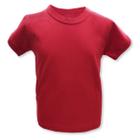 Camiseta Infantil Manga Curta 4 a 8 Anos Malha Lisa Vermelha Básica 100% Algodao Menina Menino Baby Deluxe