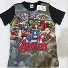 Camiseta Infantil Manga Curta Gola Redonda, Estampa Frontal Avengers Marvel , Malwee kids
