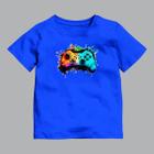 Camiseta Infantil Manga Curta Gola redonda Estampada Gamer Controle