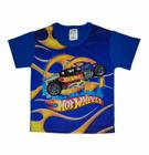 Camiseta infantil manga curta hot wheels