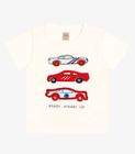 Camiseta Infantil Masculina Carros Trick Nick Bege