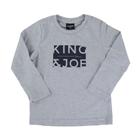 Camiseta Infantil Masculina King&Joe Play ML Cinza - CA0810