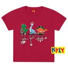 Camiseta Infantil Masculino Manga Curta em Malha Dinossauros Kyly