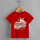 Camiseta Infantil Menina Caminhão Rosa Coelhinho Personalizada 100% Algodão Premium