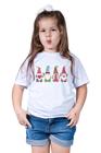 Camiseta Infantil Menina Infantil Papai Noel Noela Presente natal Merry Christmas Iluminado