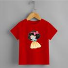 Camiseta Infantil Menina Princesa e Passarinho Blusa 100% Algodão Confortável