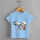 Camiseta Infantil Menino Blusa Astronauta e telescópio 100% Algodão