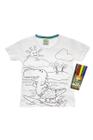 Camiseta Infantil Menino Dinossauro - Pinte e Lave - Pábinka