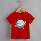 Camiseta Infantil Menino Saturno Blusa 100% Algodão Confortável