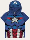 Camiseta Infantil Menino Vingadores Capitão América Com Capuz da Marvel Malwee Kids