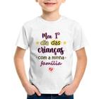 Camiseta Infantil Meu primeiro dia das crianças (rosa) - Foca na Moda