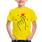 Camiseta Infantil Mini coração coreano - Foca na Moda