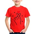 Camiseta Infantil Mini coração coreano - Foca na Moda