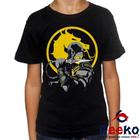 Camiseta Infantil Mortal Kombat Scorpion 100% Algodão Geeko