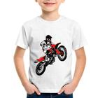 Camiseta Infantil Motocross Jump Vermelha - Foca na Moda