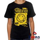 Camiseta Infantil Nirvana 100% Algodão 1987 Rock Geeko