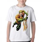 Camiseta Infantil ou adulto Aquaman loiro Blusa Criança todos tamanhos