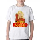 Camiseta Infantil ou adulto Capitã Marvel Blusa Criança todos tamanhos