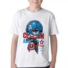 Camiseta Infantil ou adulto Capitão América Blusa Criança todos tamanhos