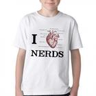 Camiseta Infantil ou adulto I love nerds heart coração Blusa Criança todos tamanhos