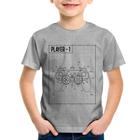 Camiseta Infantil Player 1 Controle Joystick - Foca na Moda