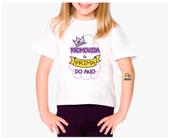 Camiseta Infantil Promovida a Prima do Ano - Est. Lilás Chá Revelação Zlprint