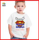 Camiseta Infantil Promovido Super Irmão Mais velho - Est. Vermelho/azul Chá de bebê Zlprint