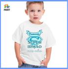 Camiseta Infantil Promovido Super Irmão Velho - Est. Azul Claro Chá de bebê Zlprint