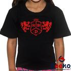 Camiseta Infantil Rebelde 100% Algodão RBD Logo Vermelho Geeko