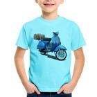 Camiseta Infantil Scooter Azul - Foca na Moda
