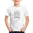 Camiseta Infantil Sou baixista criado para adorar - Foca na Moda