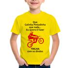 Camiseta Infantil Trilha com os dindos (moto rosa) - Foca na Moda