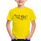 Camiseta Infantil Trombone Notas Musicais - Foca na Moda