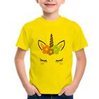Camiseta Infantil Unicórnio Cílios - Foca na Moda