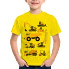 Camiseta Infantil Veículos de construção - Foca na Moda