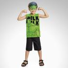 Camiseta Infantil Verão Menino Hulk Acompanha Máscara Tam 4 a 10 - Fakini