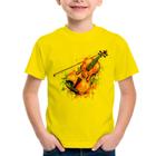 Camiseta Infantil Violino Watercolor - Foca na Moda