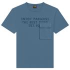 Camiseta Juvenil Lemon em Meia Malha Flamê "Aproveite o Paraíso" Azul