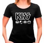 Camiseta Kiss BabyLook Banda Show Rock Tour Feminina