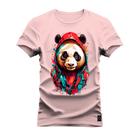 Camiseta La Panda Moleta Plus Size Forma Grande Algodão Estampa Digital