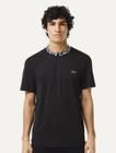 Camiseta Lacoste Masculina Regular Piqué Gola Jacquard Preta