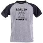 Camiseta level 60 complete presente nerd gamer geek 60 anos