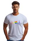 Camiseta LGBT orgulho gay coração batimentos cardíacos M07