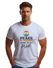 Camiseta LGBT Peace Love Pride Paz Amor Orgulho M22