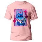 Camiseta Lilo E Stitch Desenho Animado Blusa Stitch Rosa 10